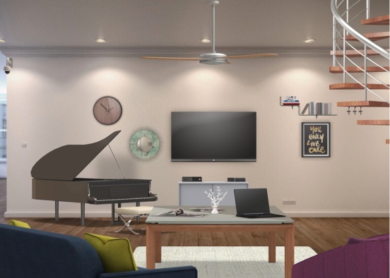 Modern Living Room Design Rendering