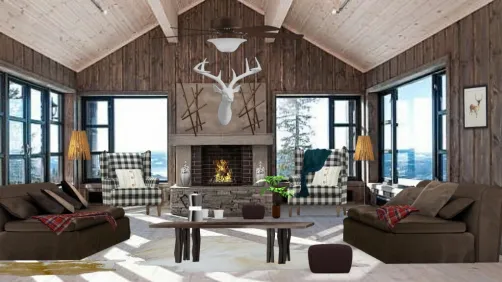 Cabin in the woods. Thanks to Jackie for the template.