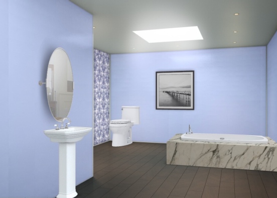 Simple Hotel Bathroom Design Rendering