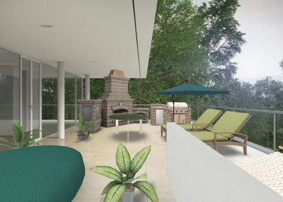 Green outdoor living space Design Rendering