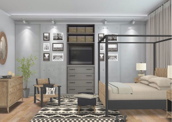 Safari Themed Bedroom Design Rendering