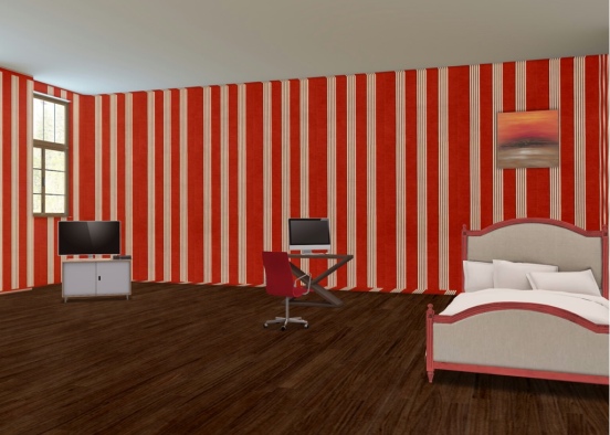 Gyffindor Bedroom Design Rendering