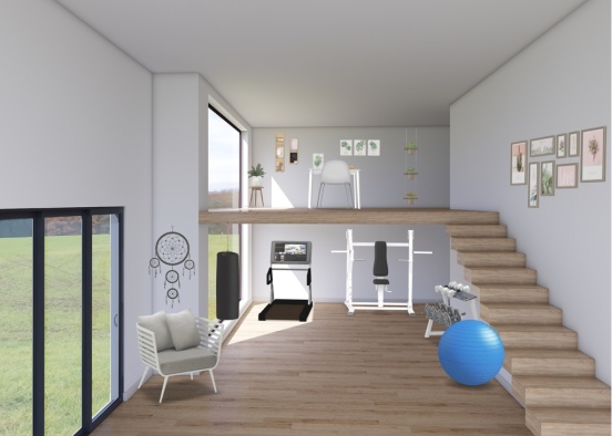 office and gym  Design Rendering