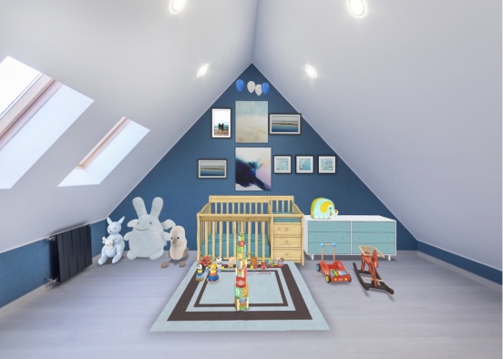 small baby boys room Design Rendering