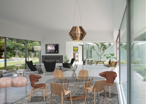 Livingroom Zen Design Rendering