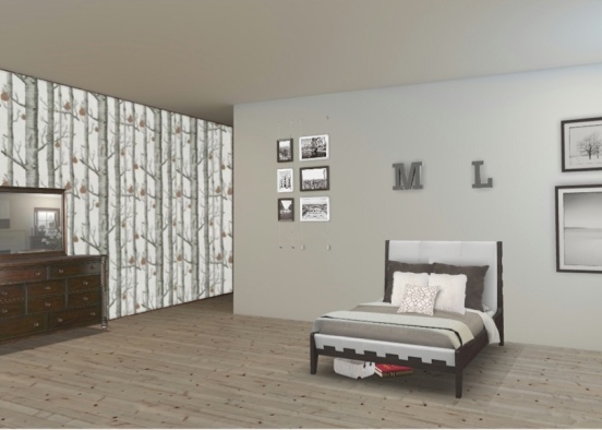 Cabin bedroom Design Rendering