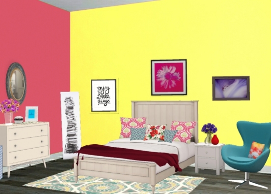Colorful Bedroom Design Rendering