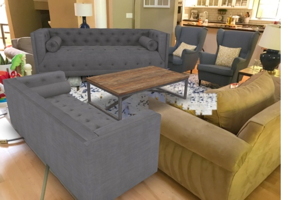 Living room grey modern couches joseph Design Rendering