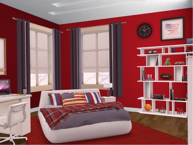 boys red white and blue room