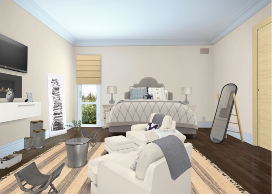 modern contemporary bedroom  Design Rendering