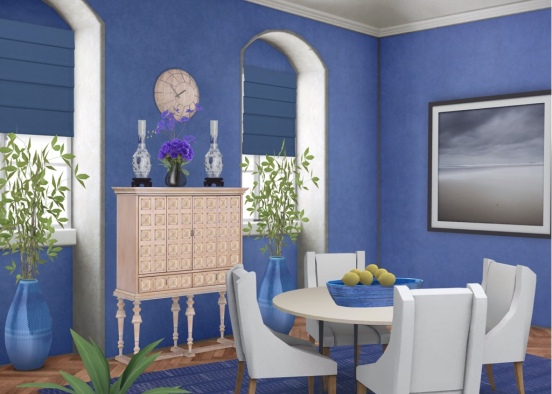 Blue Dining Area Design Rendering