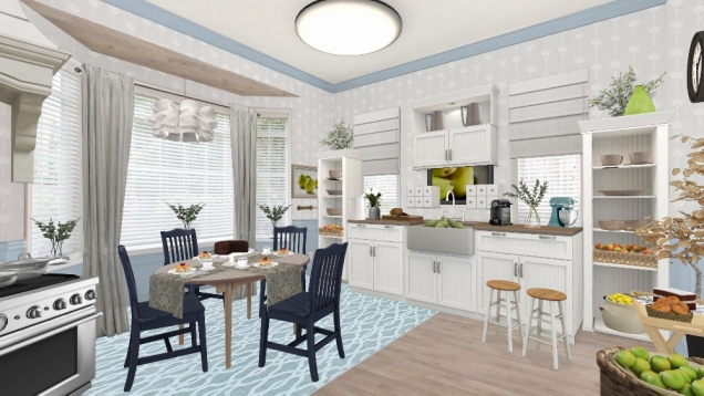 Kitchen and dining blue&white 🌼🌼🌼💙💙💙