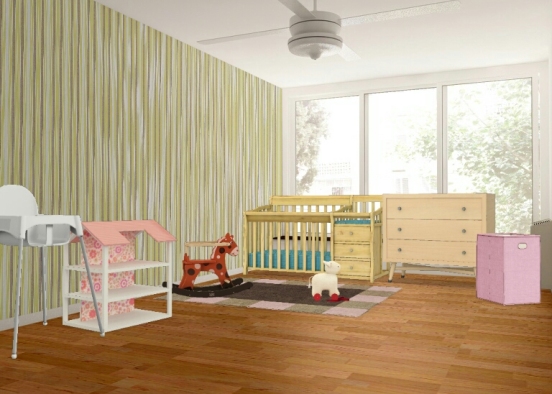 Baby Girl's Nursery  Design Rendering