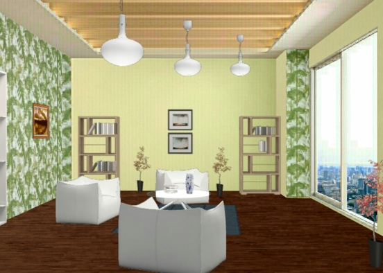 Sala de leitura Design Rendering
