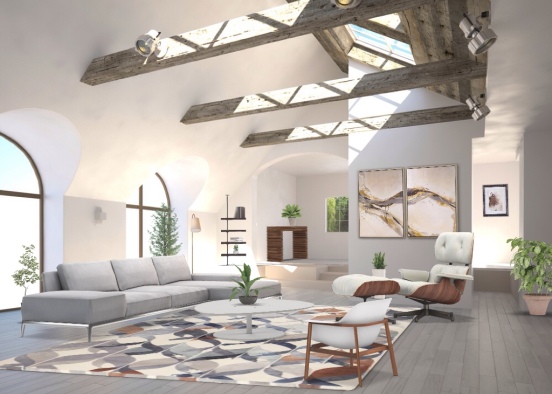 light and airy family room Design Rendering
