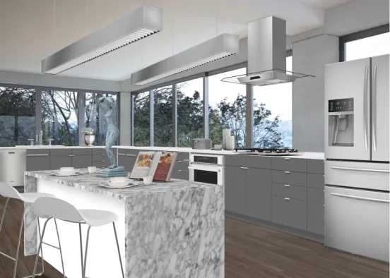 Modern Penthouse Kitchen  Design Rendering