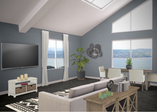 Grey living room Design Rendering