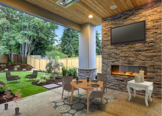 Simple outdoor patio Design Rendering