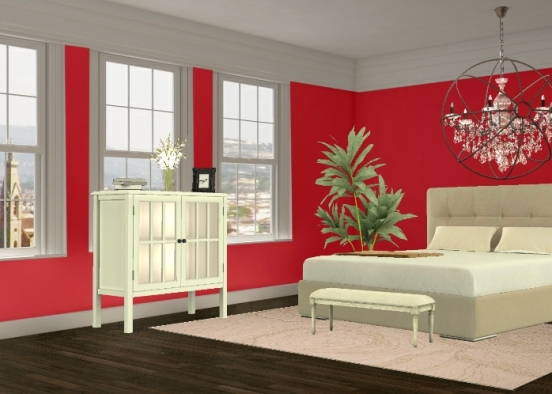 Red boudoir Design Rendering