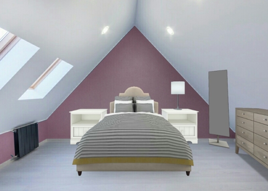 simple bedroom Design Rendering