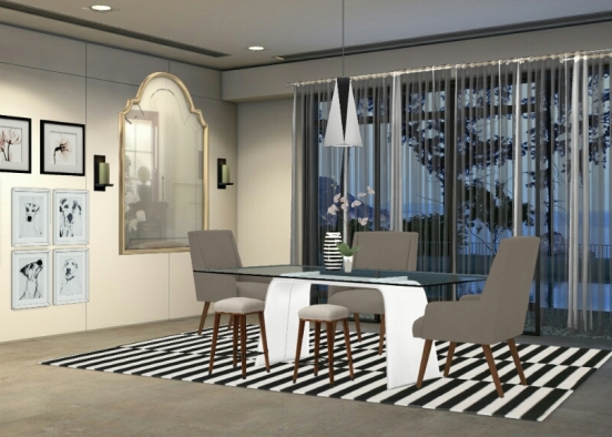 Sala de Jantar moderna  Design Rendering