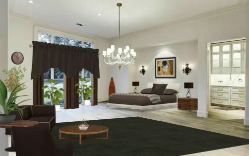 Roomy bedroom