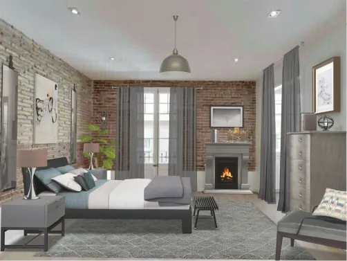 An Industrial Warm Bedroom