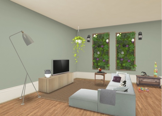 Nature orientated living room Design Rendering