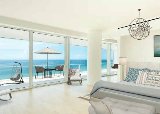 Hampton coastal bedroom Design Rendering