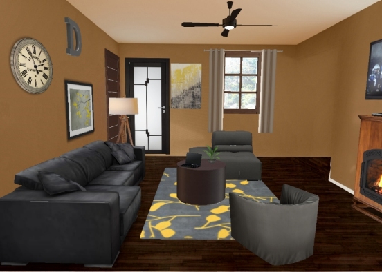 Cozy living room  Design Rendering