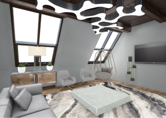 modern calming living room  Design Rendering