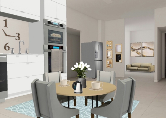 Apartment kitchen Design Rendering
