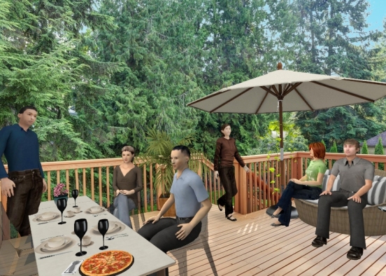 Gather around in country side with friends Design Rendering