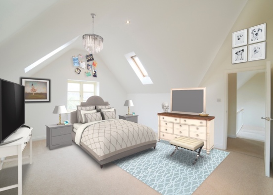 An elegant bedroom Design Rendering