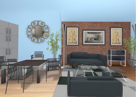 DESIGN STYLE - INDUSTRIAL -ON THE WALL Design Rendering
