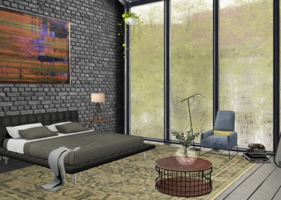 A bedroom for a rainy day Design Rendering