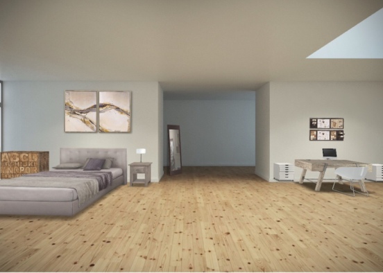 Apartment #1 Bedroom and Office Design Rendering
