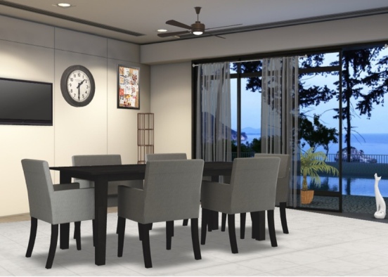 modern dining room  Design Rendering