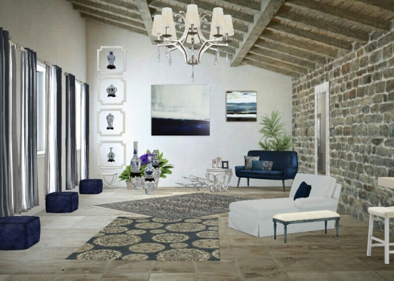 Colonial French Blue Design Rendering