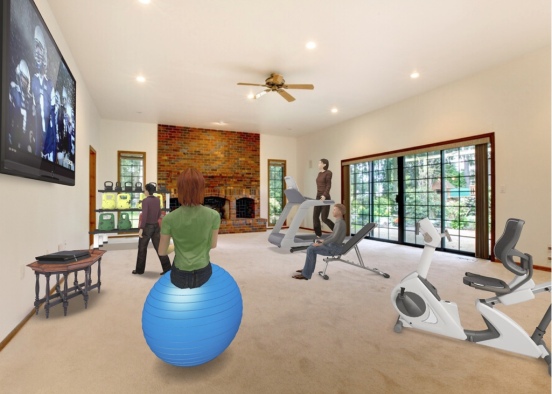 home exercise room Design Rendering