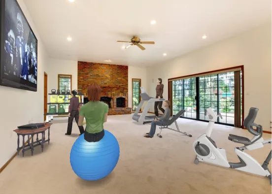home exercise room Design Rendering