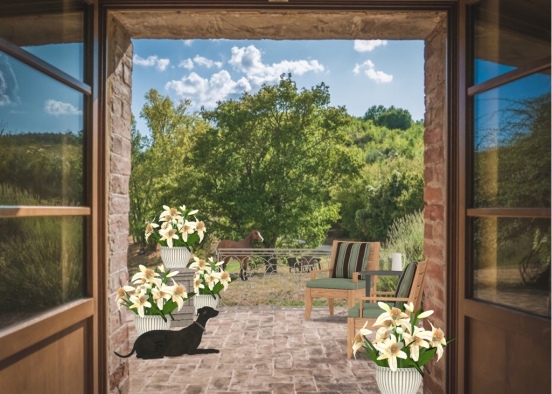 Garden Lily Patio in the Country  Design Rendering