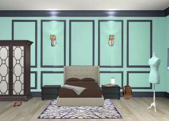 Dormitorio elegante. Design Rendering