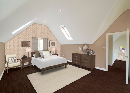 Brown Master Bedroom Design Rendering