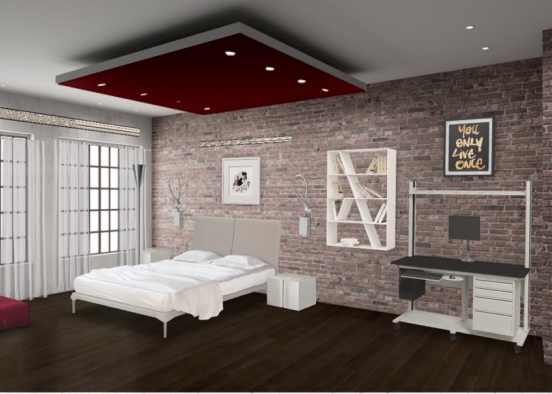 bedroom of a teenager Design Rendering