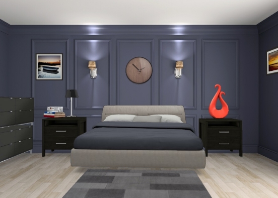 Bachelor bedroom Design Rendering