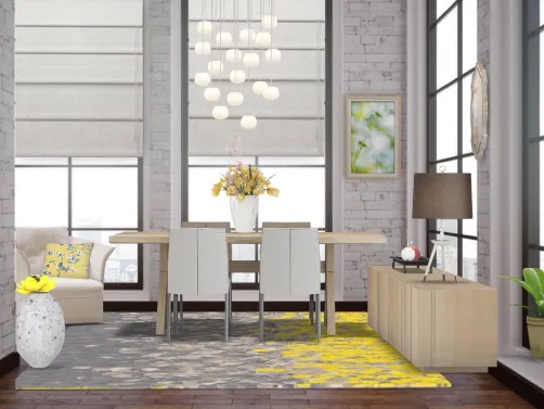 Yellow, white and wood..Nice combination!