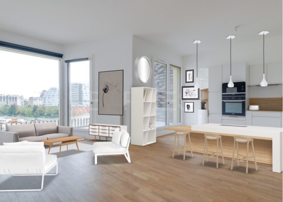 living apartment space Design Rendering