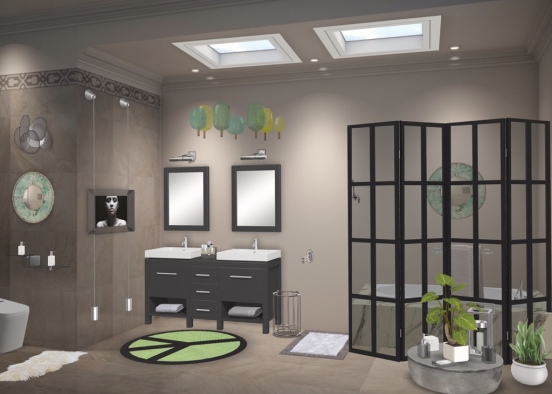 Salle de bain moderne luxe Design Rendering