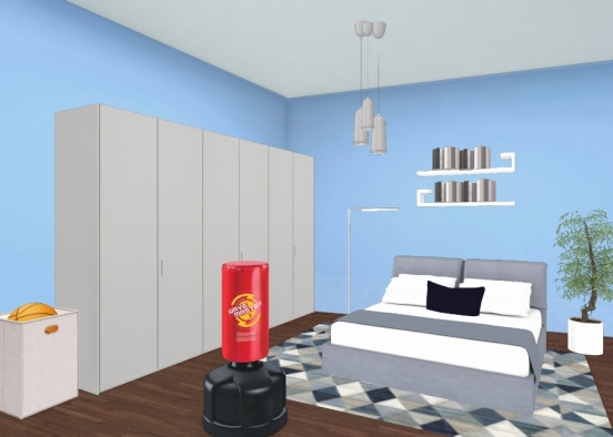 Camera da letto per maschi Design Rendering